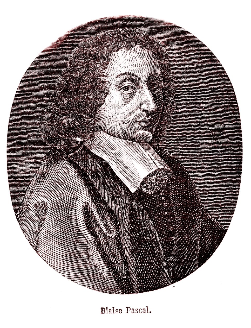Blaise Pascal, matemático, filósofo, físico y teólogo francés. 1865 (grabado) de French School