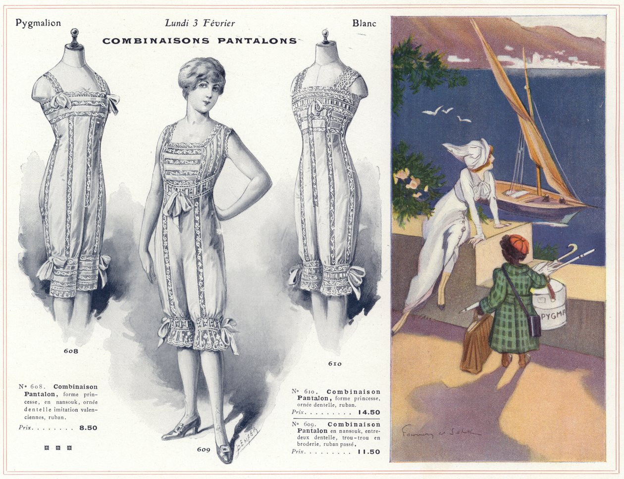 Blanc-Toile, Lencería, Camisas, etc (litografía en color) de French School