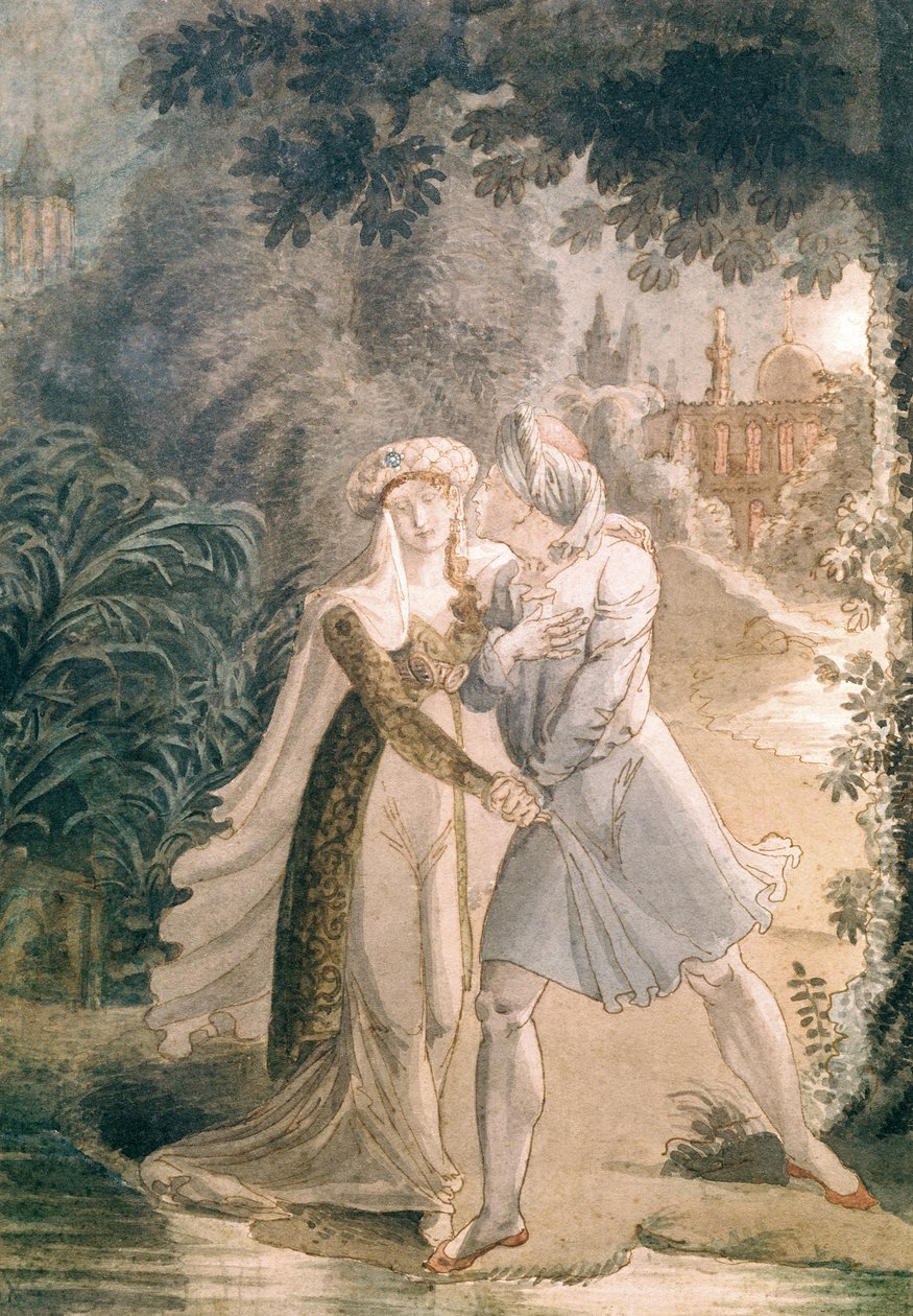 Blanca y Abon Hamet en los Jardines de la Alhambra, de 