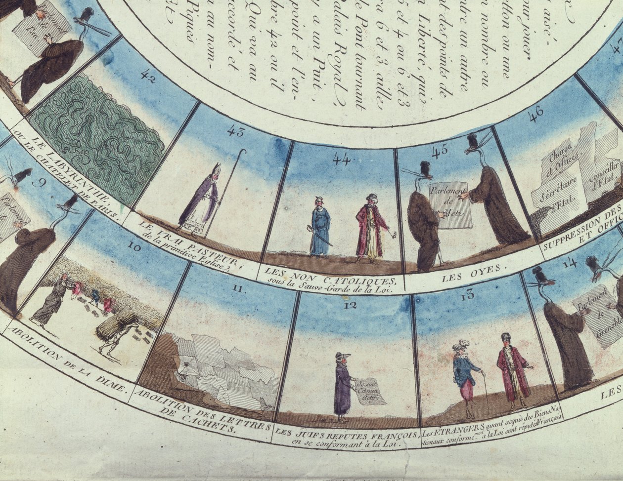 Juego de mesa basado en la Revolución Francesa, c.1790 de French School