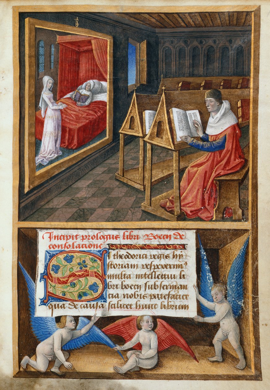 Boecio y la filosofía, ilustración de 'La consolación de la filosofía'