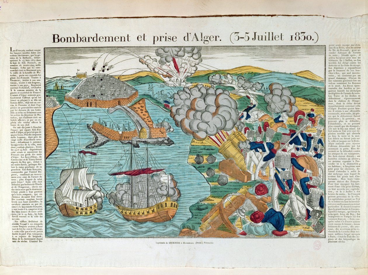 Bombardeo y Sitio de Argel, 3 de julio de 1830, c.1830-35 de French School