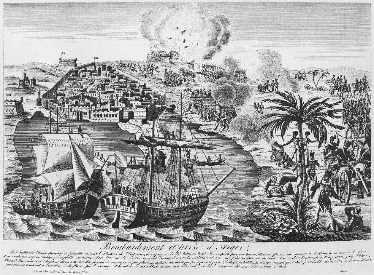 Bombardeo y toma de Argel el 5 de julio de 1830 de French School