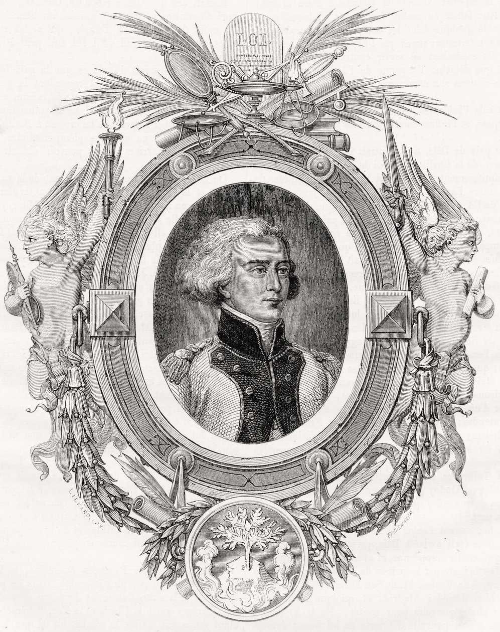 Bon-Adrien Jeannot de Moncey, Duque de Conegliano, grabado por Pannemaker-Ligny después de Linard, de 