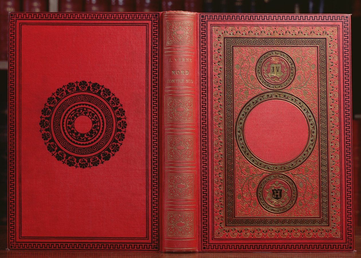 Portada de Norte contra Sur por Jules Verne (1828-1905) de French School