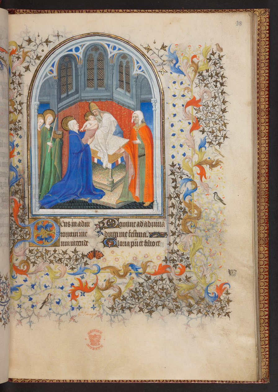 Libro de Horas, Add MS 32454 f.38r, Francia de French School