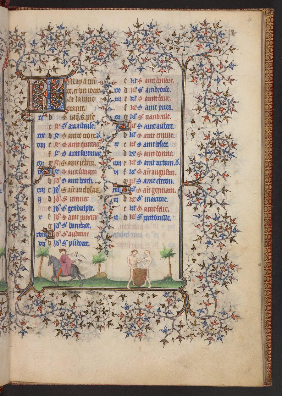 Libro de Horas, Add MS 32454 f.4r, Francia de French School