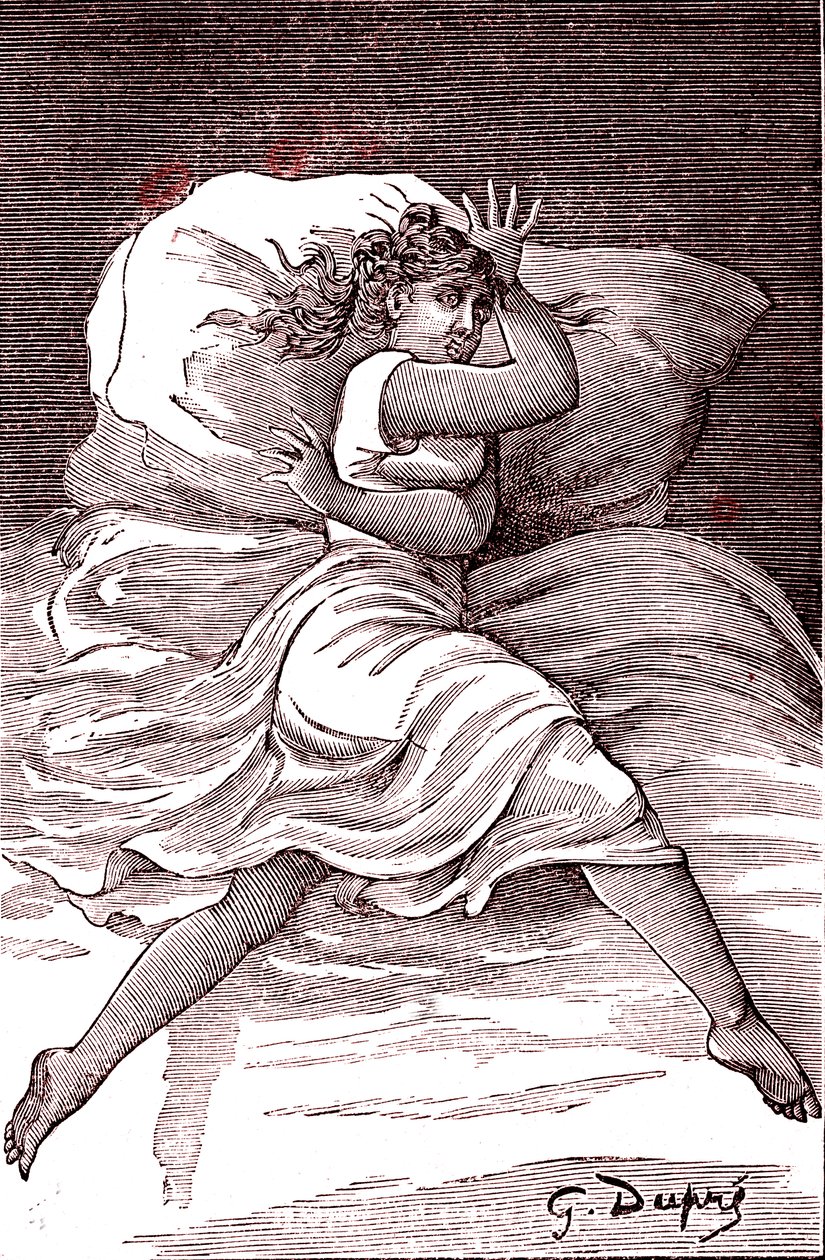 Bordeando la histeria. 1887 (grabado) de French School