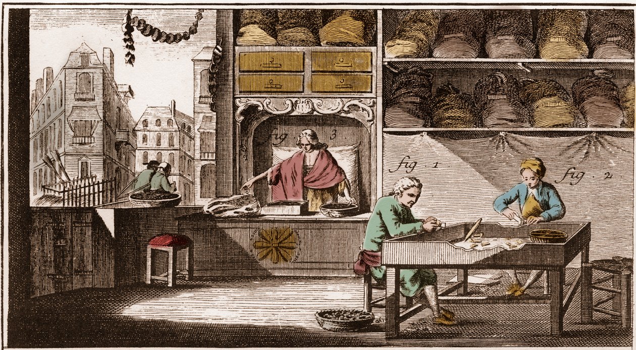 Bouchonnier, fabricación de tapones de corcho - “La Gran Enciclopedia, o Diccionario Razonado de las Ciencias, las Artes y los Oficios” de Denis Diderot (1713-1784) y Jean d