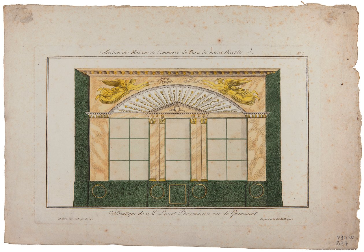 Boutique de M. Lescot, farmacéutico, rue de Gramont, París de French School