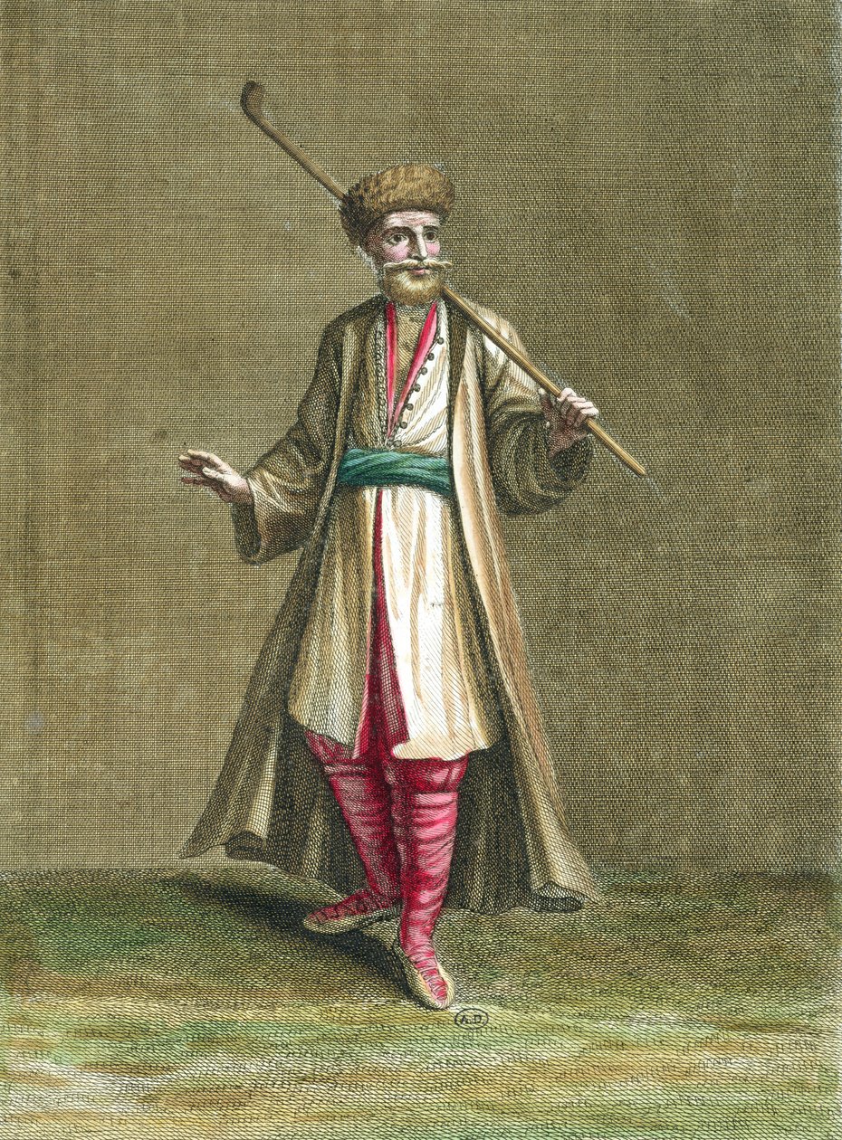 Traje búlgaro, ilustración de Recueil de Costumes du Levant, 1707-8 de French School