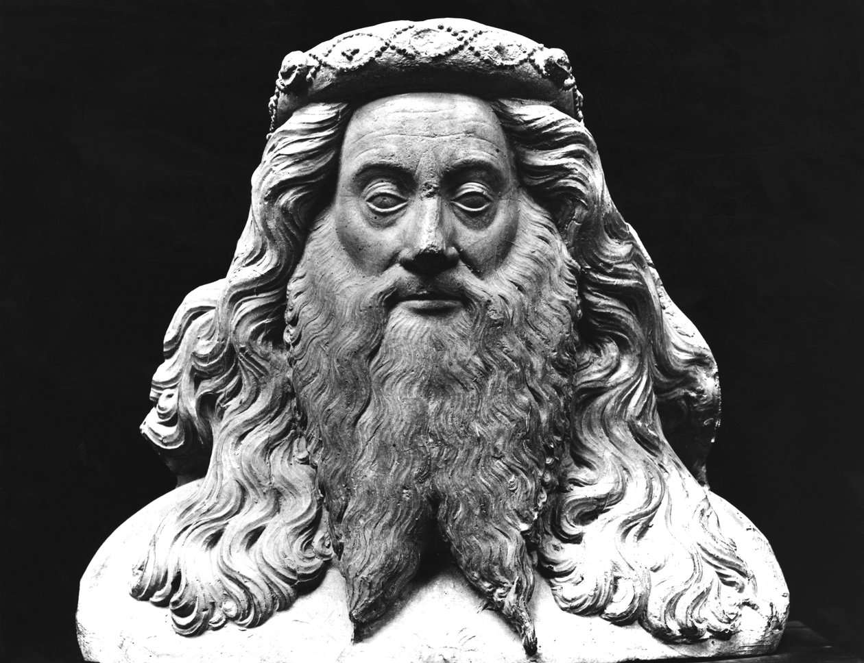 Busto de la Estatua Funeraria de Jean II de Vienne (d.1435), Señor de Pagny, apodado con la barba larga, original del siglo XV de French School