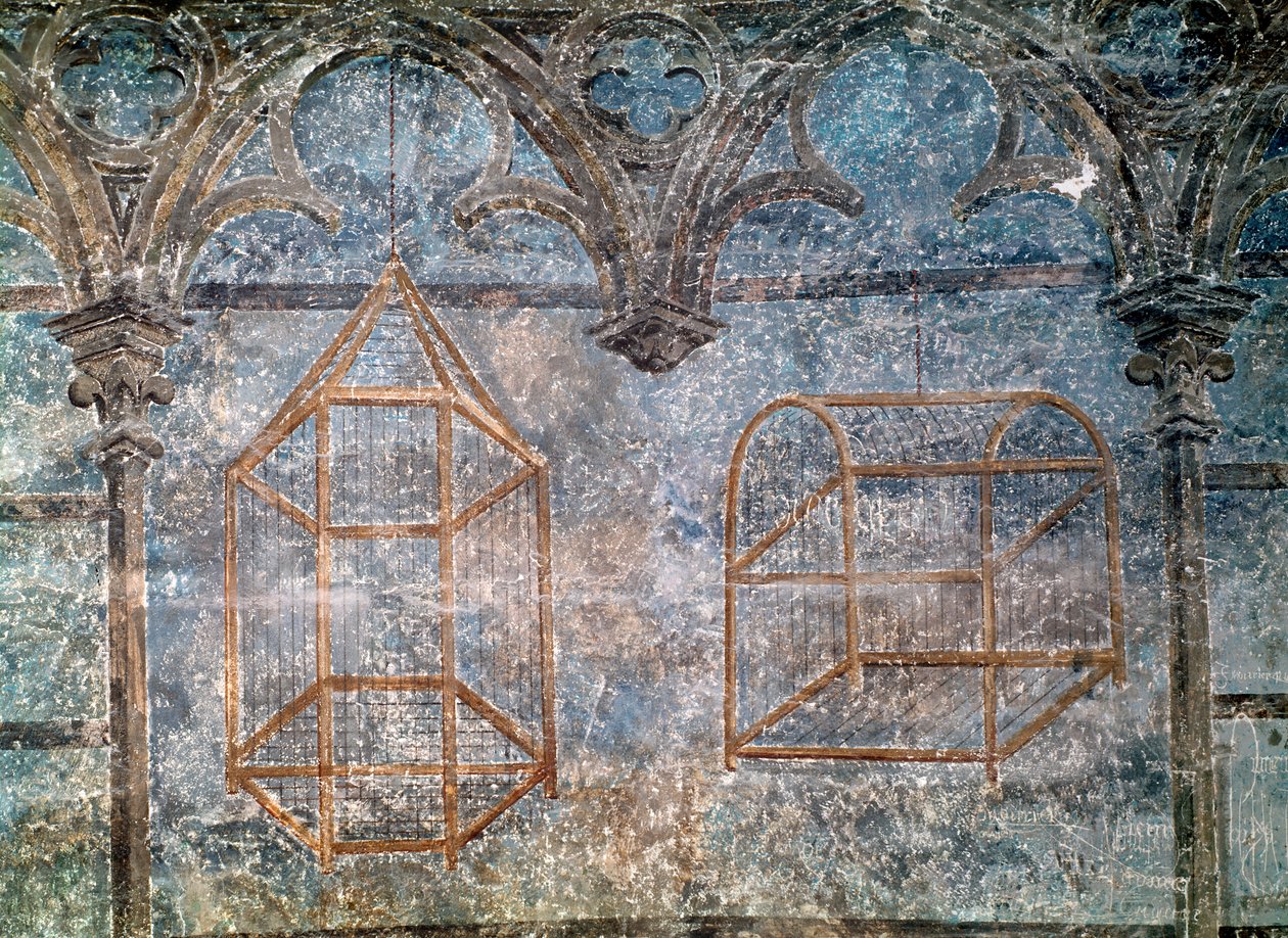 Jaulas y detalles arquitectónicos del dormitorio del Papa, 1334-62 de French School
