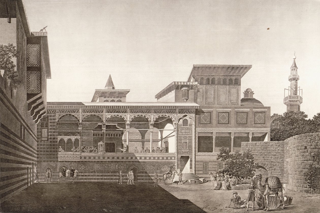 El Cairo: vista del interior de la casa de Osman Bey de French School