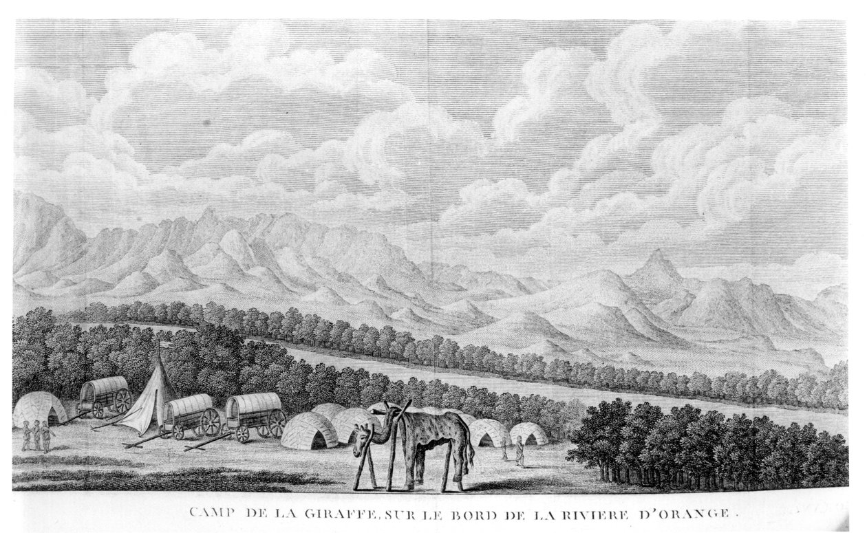 Campamento Jirafa en las orillas del río Orange, del volumen 2 de Second Voyage dans l