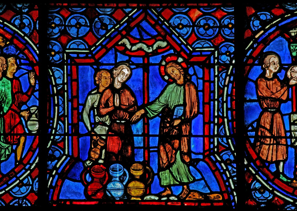 Las bodas de Caná: Cristo convierte el agua en vino de French School