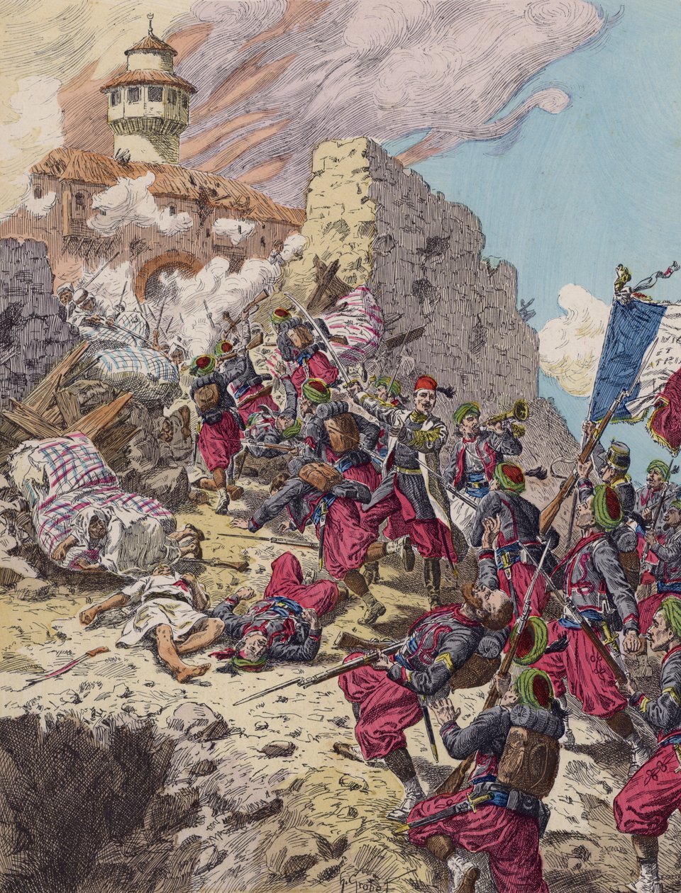 Captura de Constantina (Argelia) por los franceses de French School