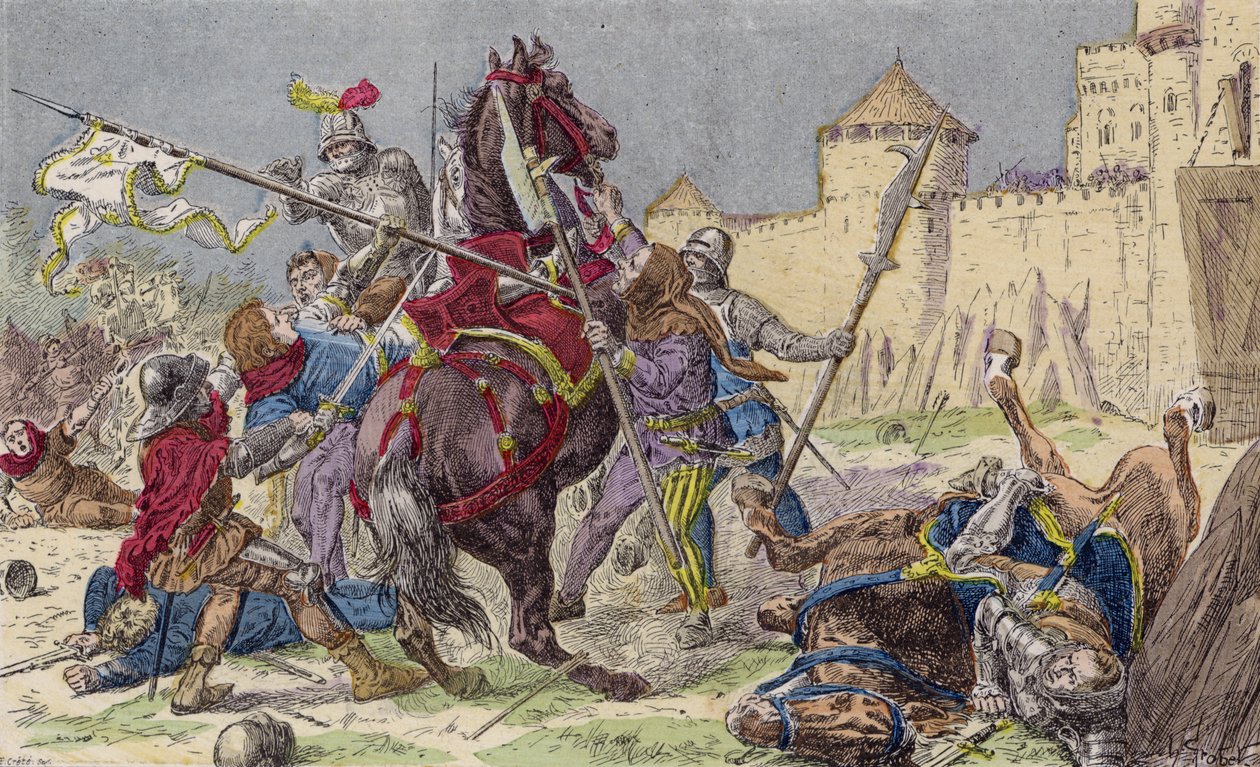 Captura de Juana de Arco por los borgoñones de French School