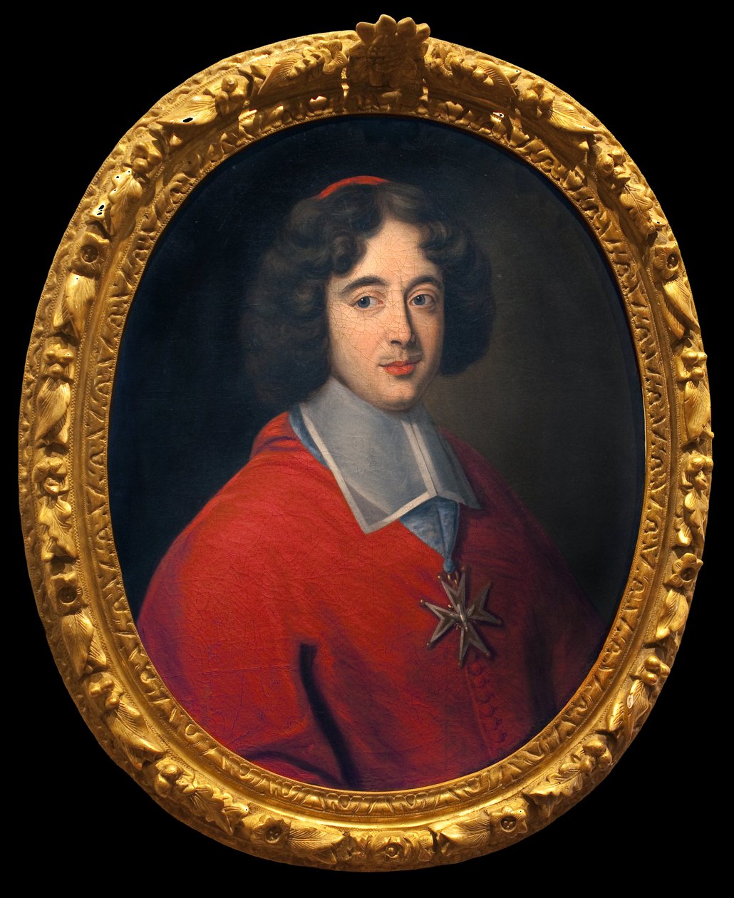 Cardenal de Bouillon, abad de Tournus de 1660 a 1715, iniciador de la construcción del hotel dieu. Pintura anónima, arte francés siglo XVII. Hotel Dieu, Museo Greuze, Tournus. de French School