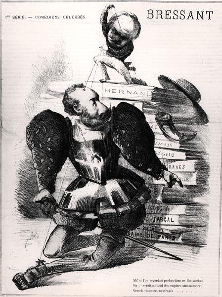 Caricatura de Jean Baptiste Francois Bressant como Don Carlos en 