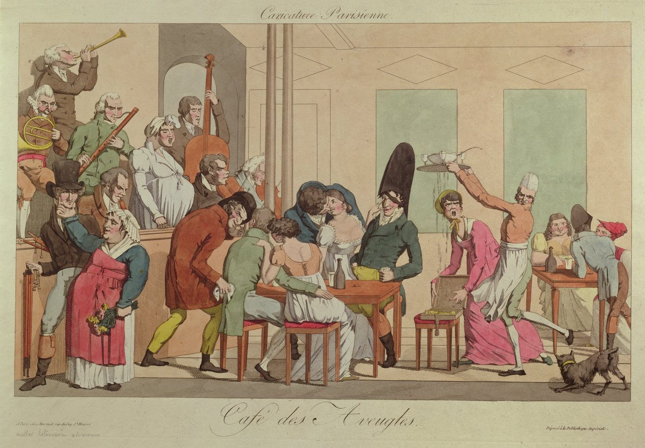 Caricatura del Café des Aveugles, c.1800 de French School