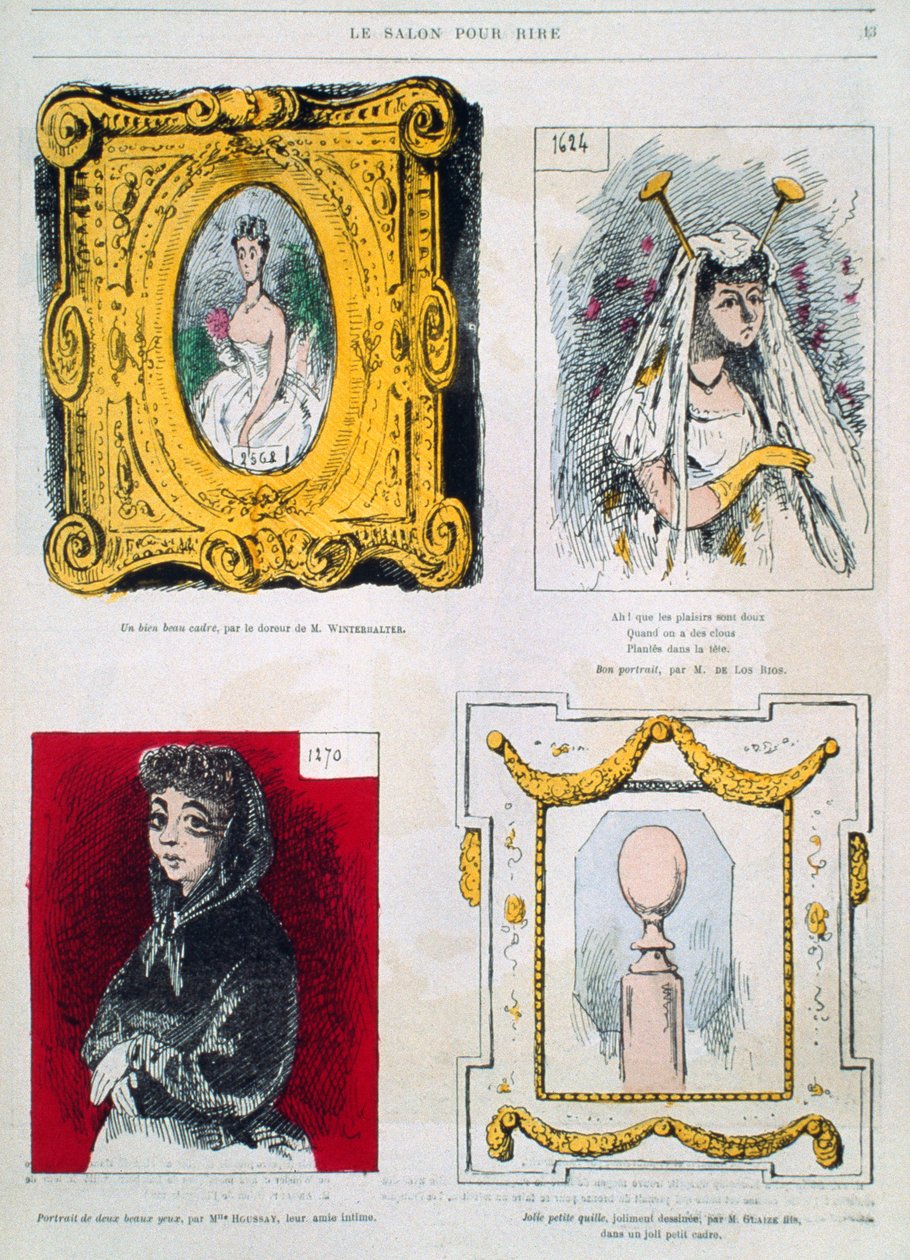 Caricaturas de pintores, Franz Xavier Winterhalter, Glaize Fils, ilustración de Le Salon pour Rire de French School