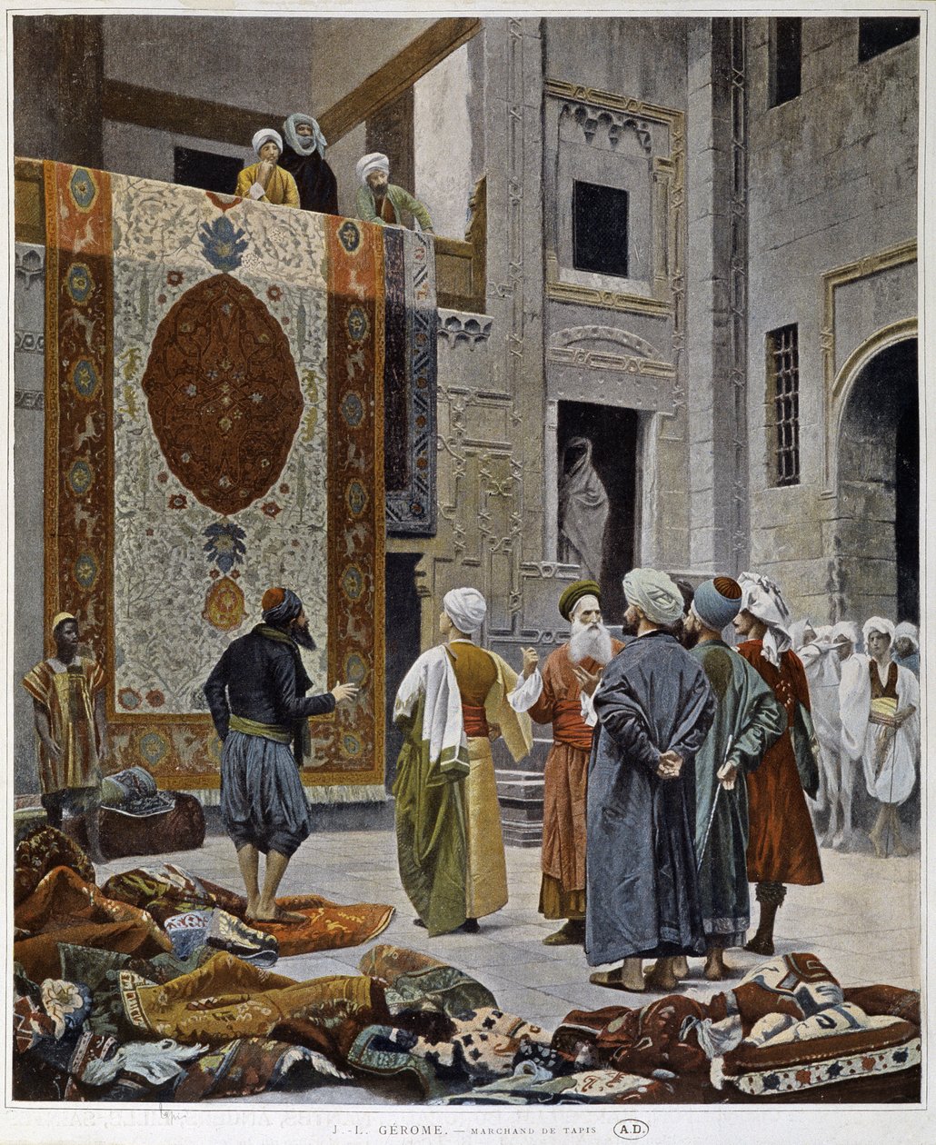Vendedores de alfombras en Egipto de French School