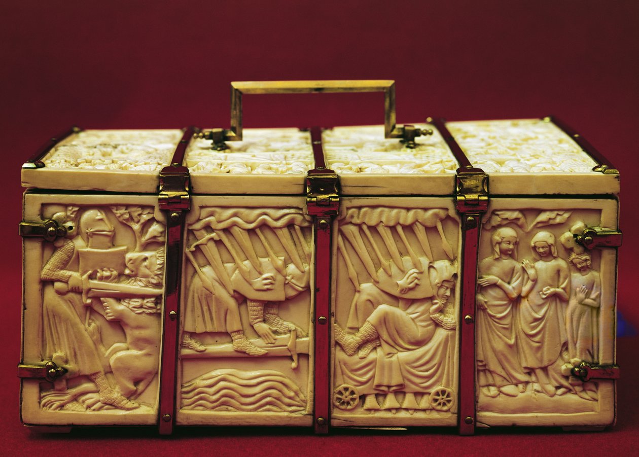 Cofre con escenas de literatura romántica, 1330s de French School