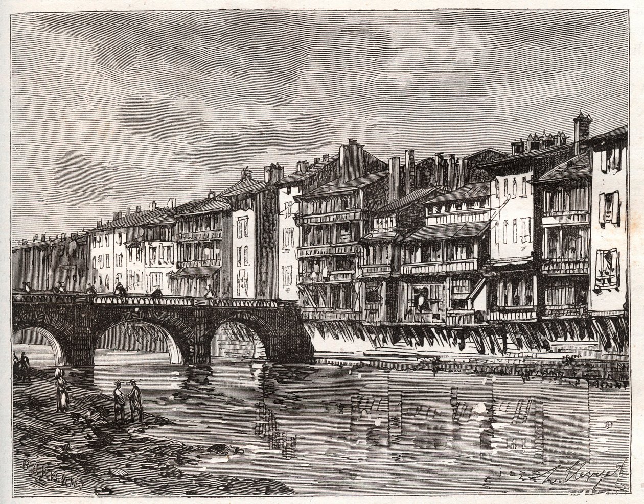 Castres - Languedoc-Rosellón-Mediodía-Pirineos - grabado en “La Francia ilustrada: geografía, historia, administración estadística” por V.-A. Malt-Brown. 1884 de French School