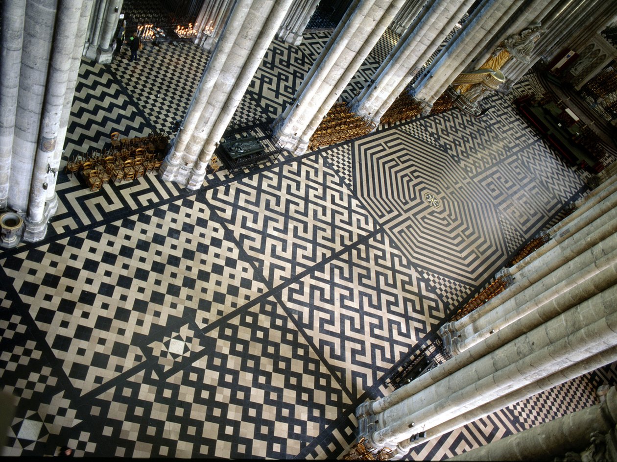 Catedral de Amiens: laberinto en el suelo (Somme 80) de French School