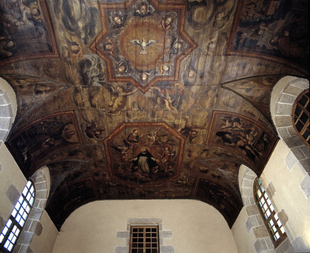 Techo del antiguo convento dominicano (hospital) (1664). Pintura del siglo XVII. Dinan, Costas de Armor (22) de French School