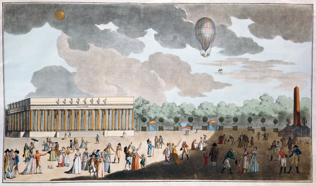 Celebración del Día de la Bastilla, 14 de julio en los Campos Elíseos, París en 1801 de French School