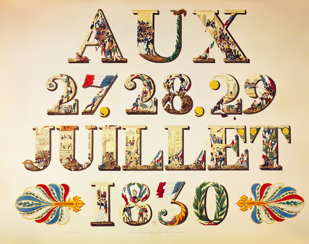 Celebración de los Tres Gloriosos Días, 27, 28 y 29 de julio de 1830 de French School