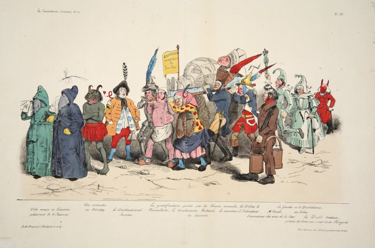 Ceremonia de las Cenizas Políticas, de La Caricature, pub. 1833 de French School