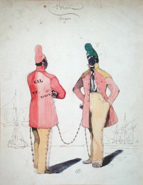 Convictos encadenados en Brest de French School