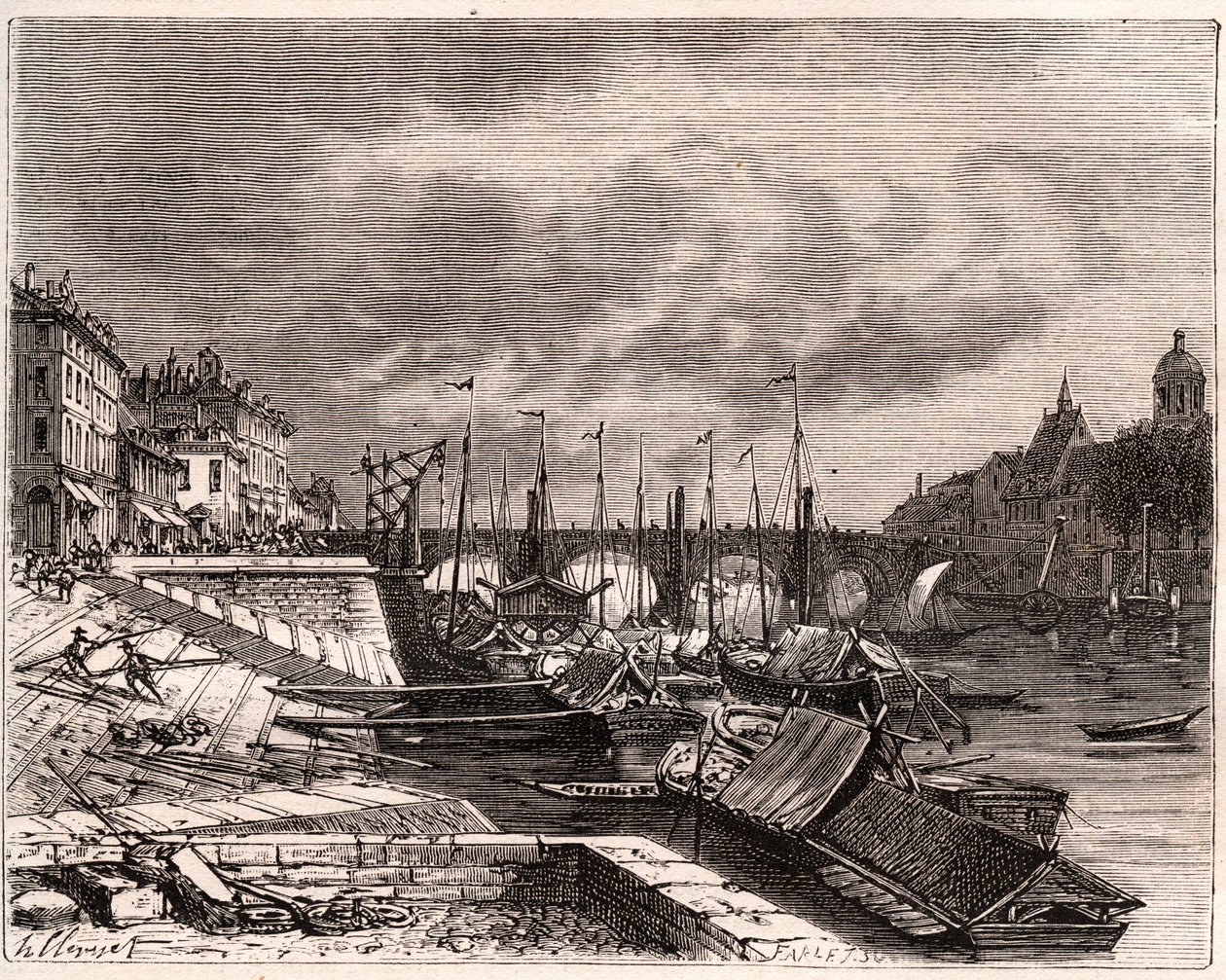 Chalon-sur-Saône (Chalon sur Saône) - Saona y Loira - grabado en 