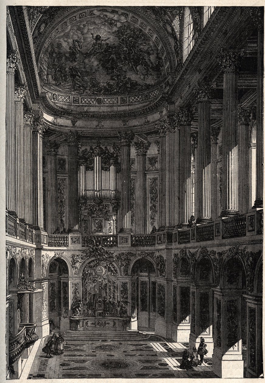 Capilla del Palacio de Versalles - Capilla del castillo de Versalles - grabado en “PATRIE - DESCRIPTION PICTURESQUE DE LA FRANCE EN 6 VOLUMES” de Lucien Huard - finales del siglo XIX de French School