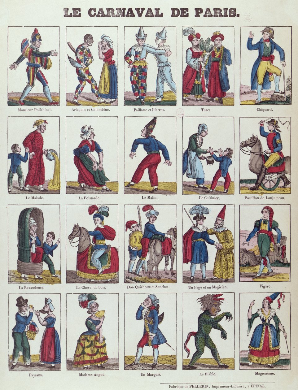 Personajes del Carnaval de París, c.1840 de French School