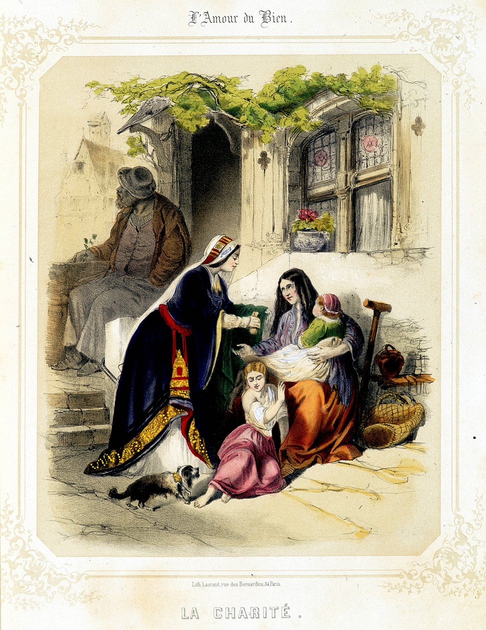 Caridad. En amor al bien de Sauvageot, segunda mitad del siglo XIX de French School
