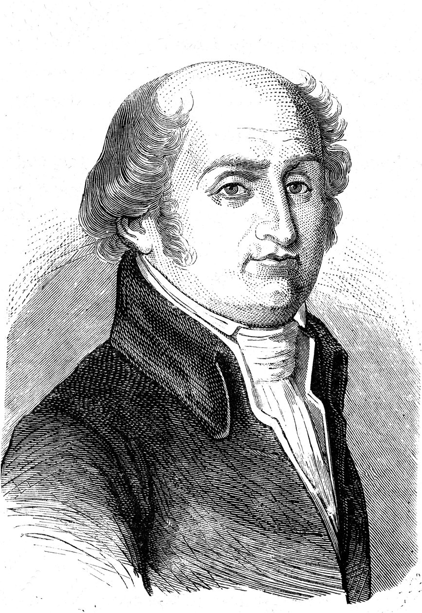 CharlesGilbert ROMME (1750-1795), matemático, revolucionario y político francés. Grabado 1868 de French School