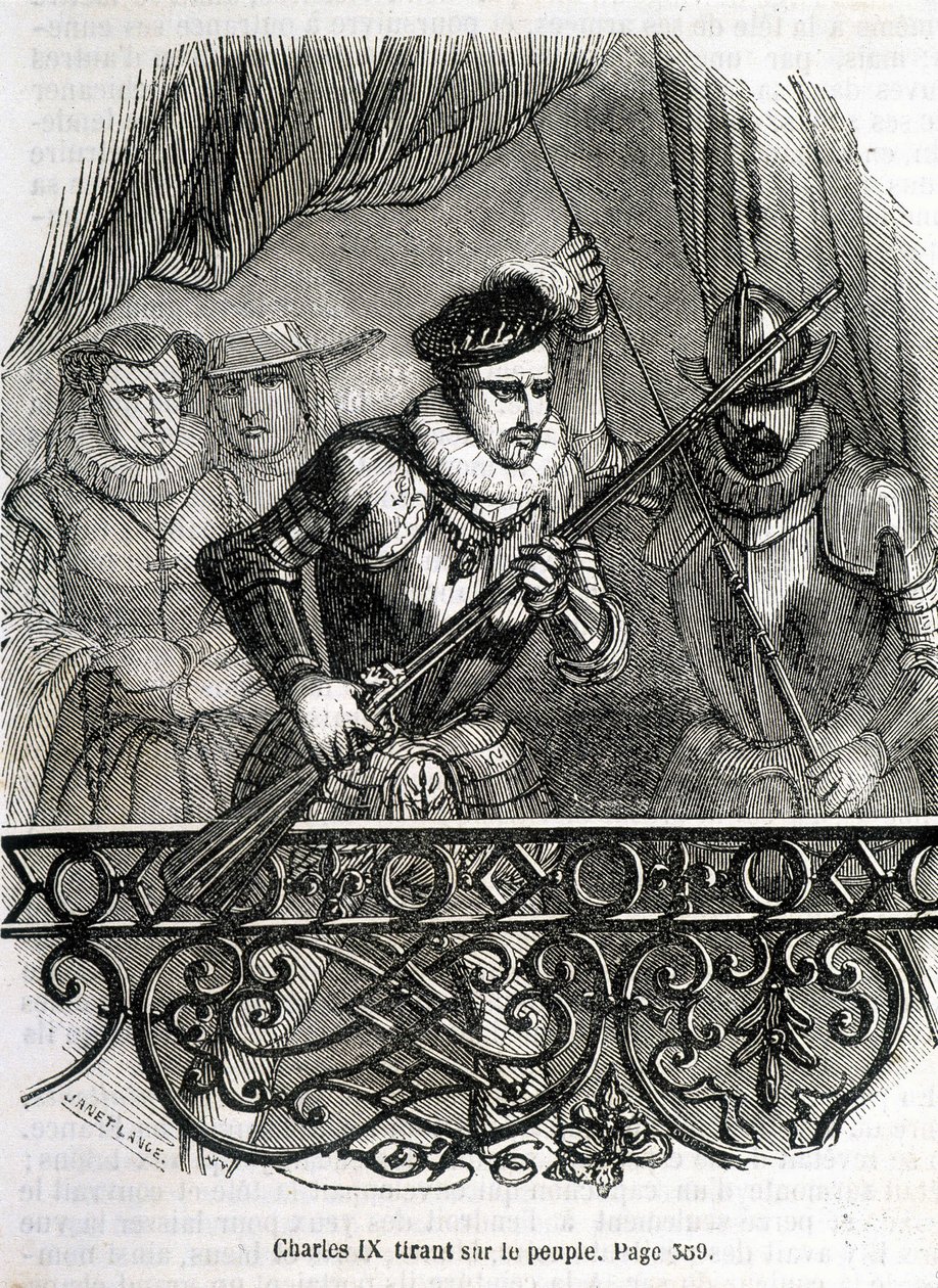 Carlos IX disparando a la gente - en 