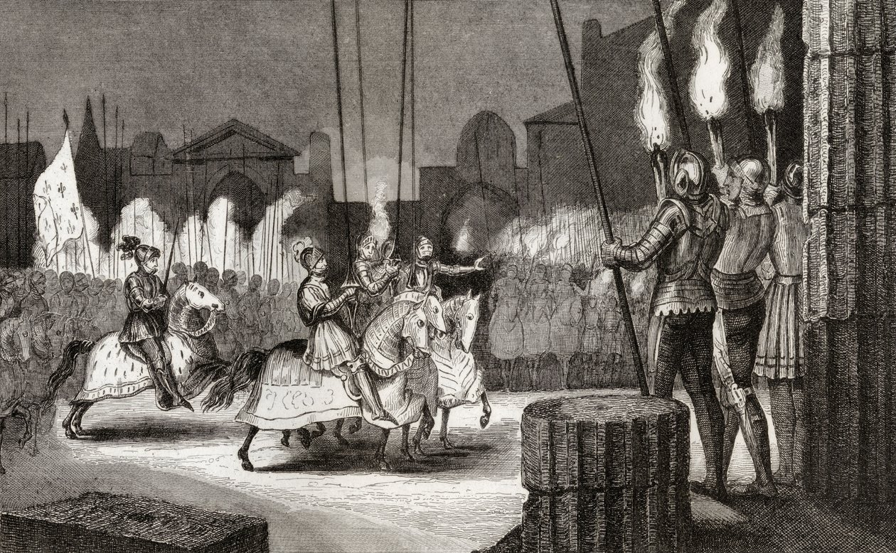 Carlos VII (1470-98) entra en Roma en 1494 para ser declarado Emperador de Oriente, de 
