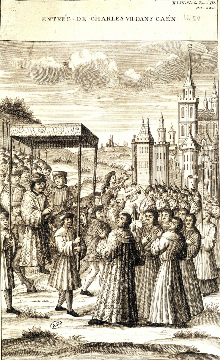 Carlos VII entró en Caen en 1450 de French School
