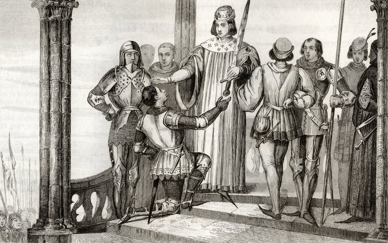 Carlos V (1358-80) el Sabio entrega su espada a Duguesdin, de 