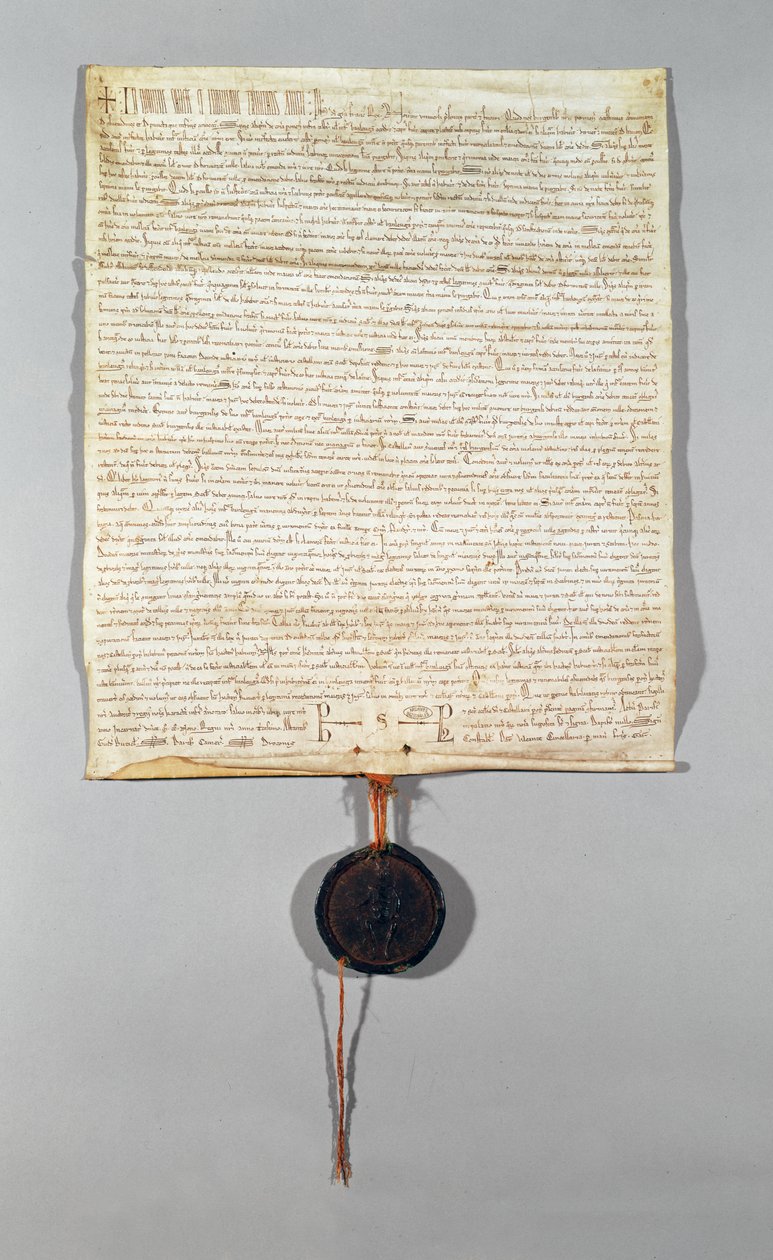 Carta de la Comuna de Peronne, otorgada por Felipe Augusto (1165-1223) 1209 de French School