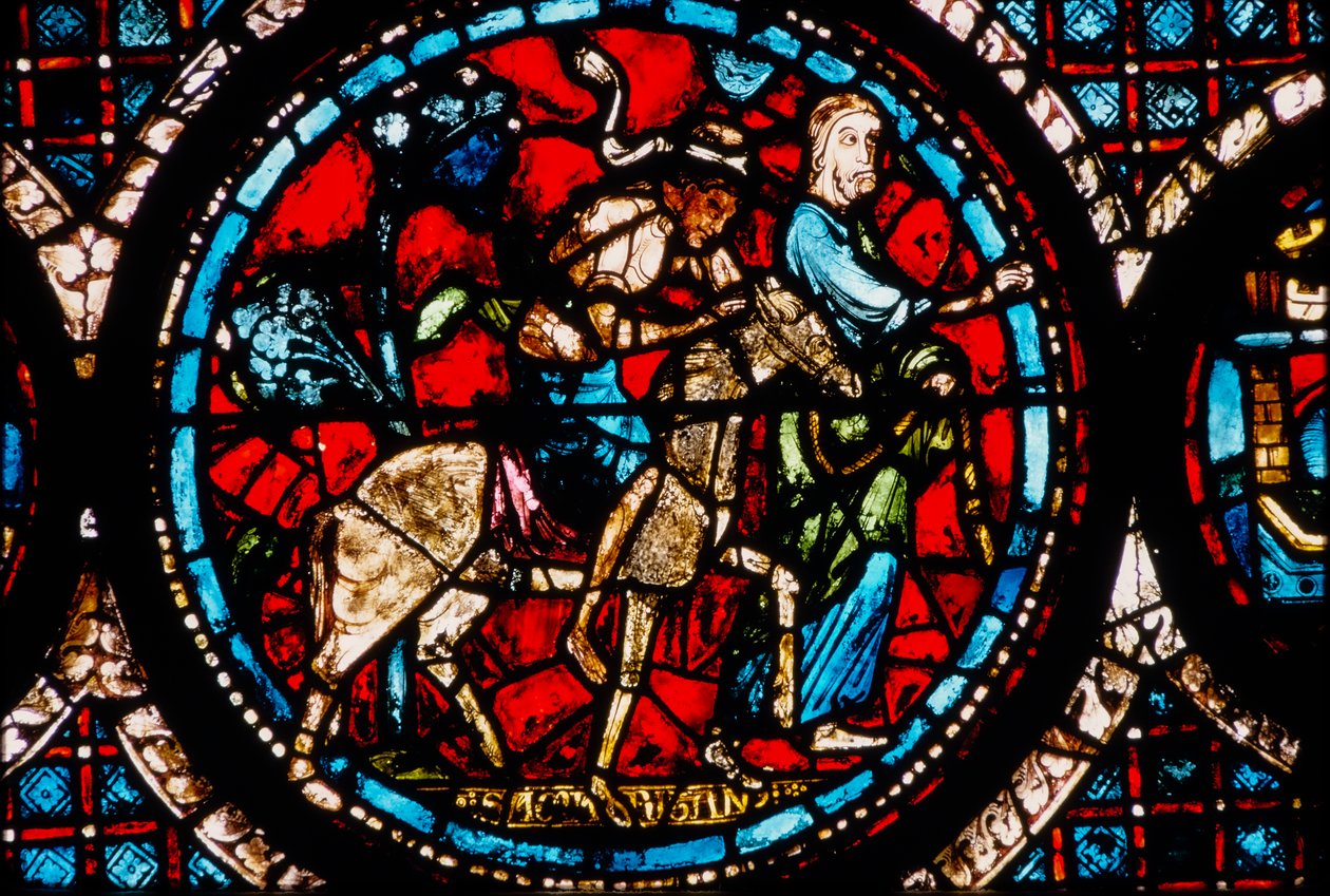 Catedral de Chartres, Vidriera circular del Buen Samaritano de French School