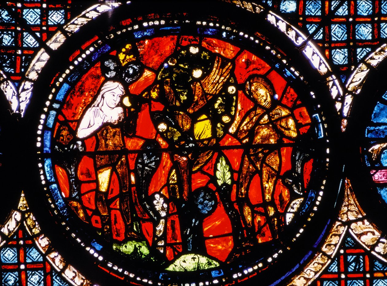 Catedral de Chartres, Vidriera circular del Buen Samaritano (vidrieras) de French School
