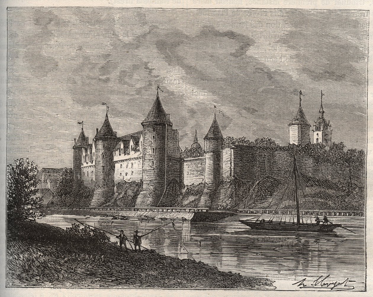 Chateau de Josselin - Morbihan en Bretaña - grabado en “La France illustrée: geografía, historia, administración estadística” de V.A. Malt-Brown. 1884 de French School