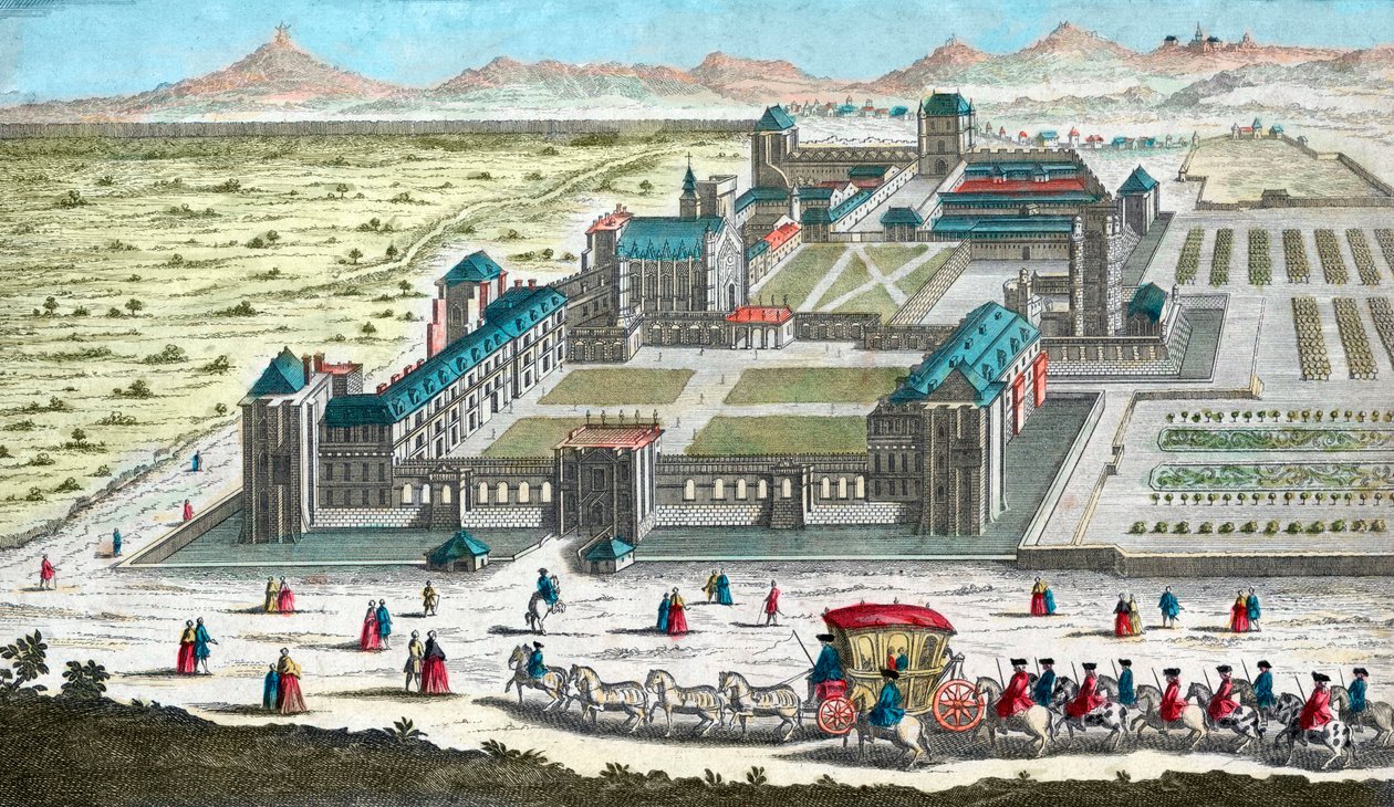Chateau de Vincennes cerca de París - en el siglo XVIII de French School