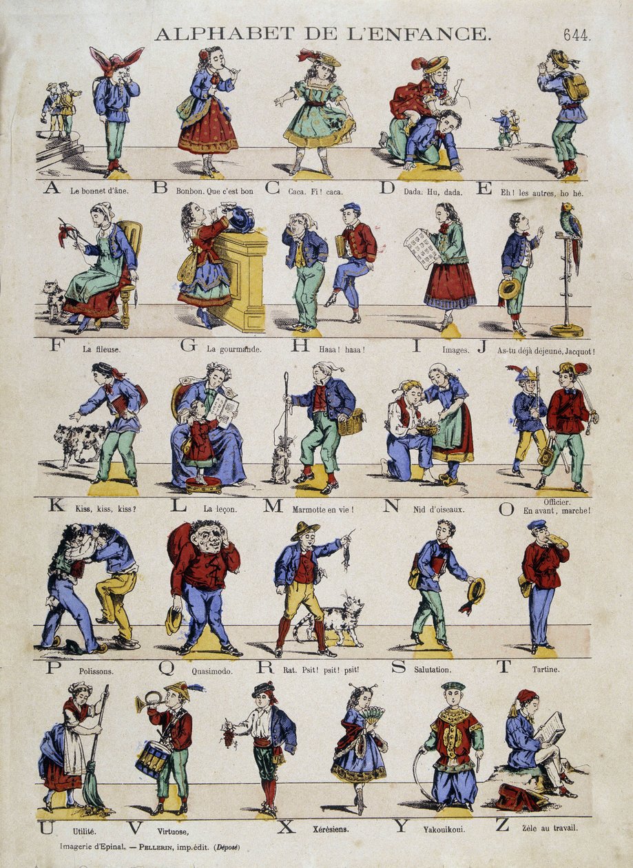 Alfabeto infantil. Imagen de Epinal, sd. Siglo XIX de French School